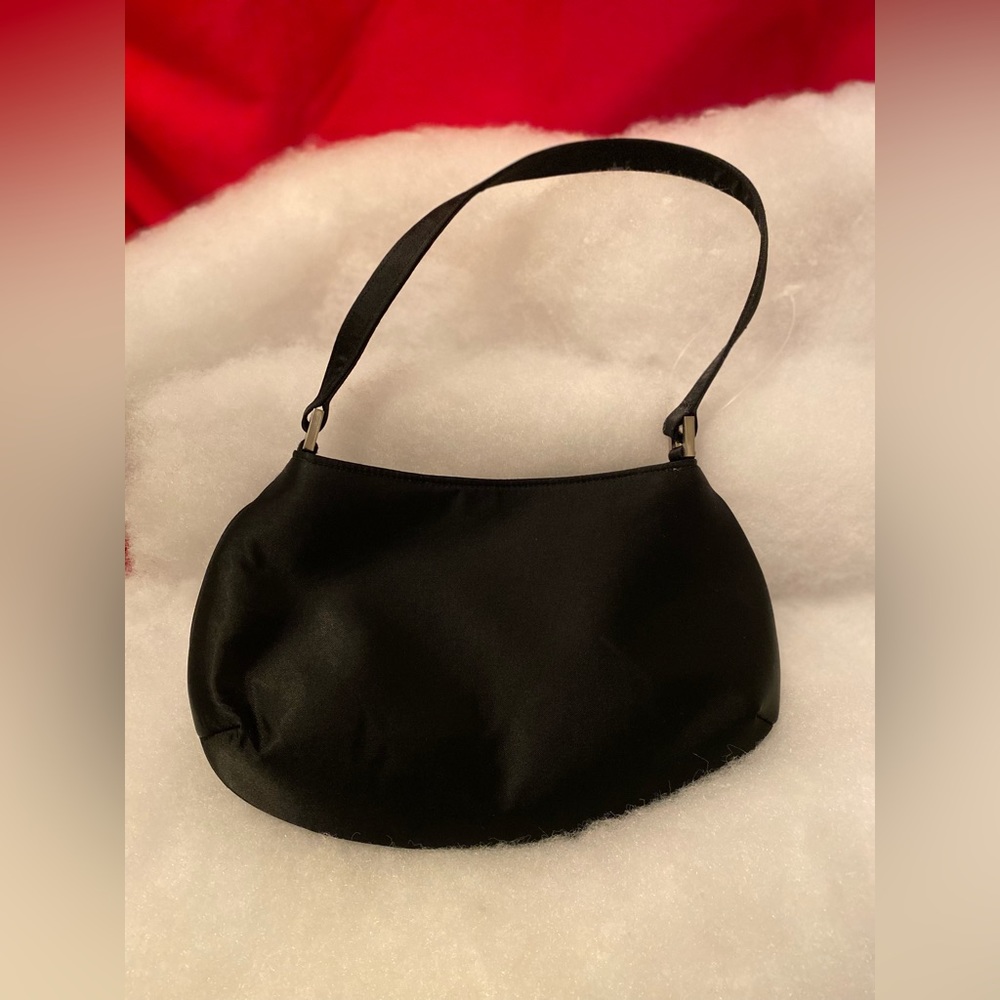 Black Satin-like Evening Mini bag/Purse  small 9”l x 5”h
